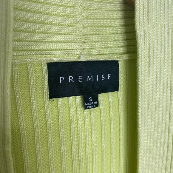 PREMISE like green rubber cardigan sweater S - Picture 3 of 6